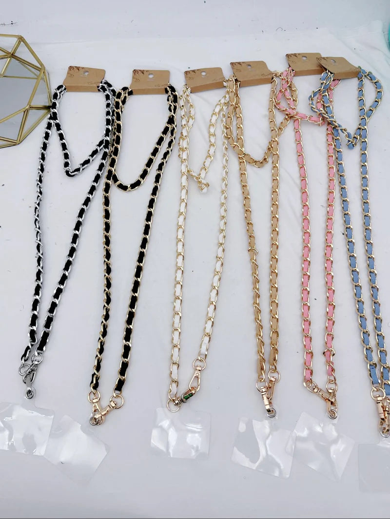 Lange telefoonkoord chain (verschillende kleuren)