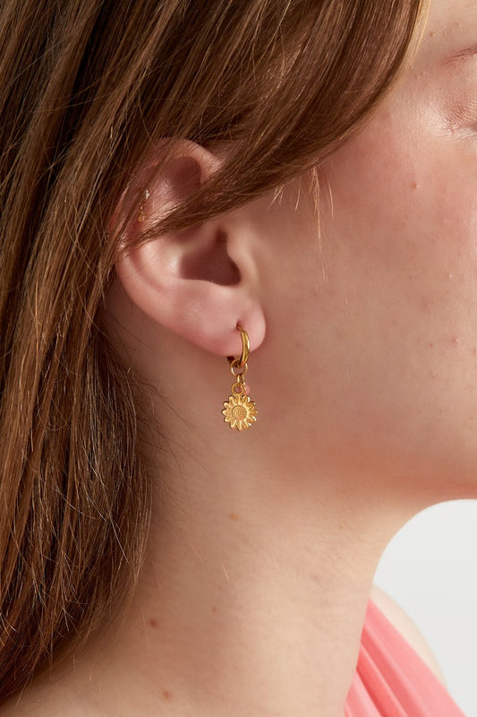 Flower Power oorbellen Fuchsia