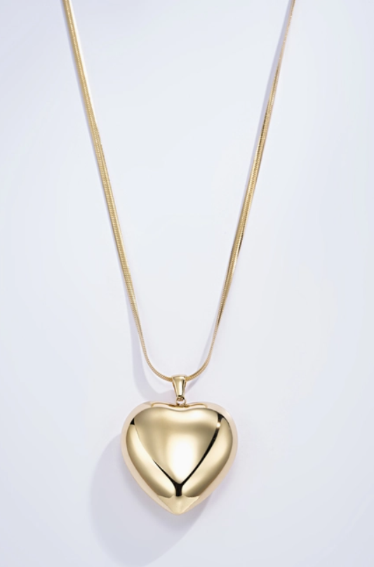 Charming heart met platte ketting goud