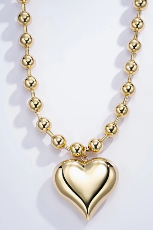 Bolletjes big heart ketting goud