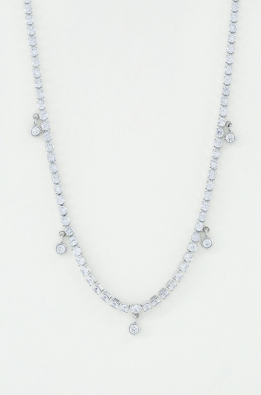 Strass ketting zilverkleurig