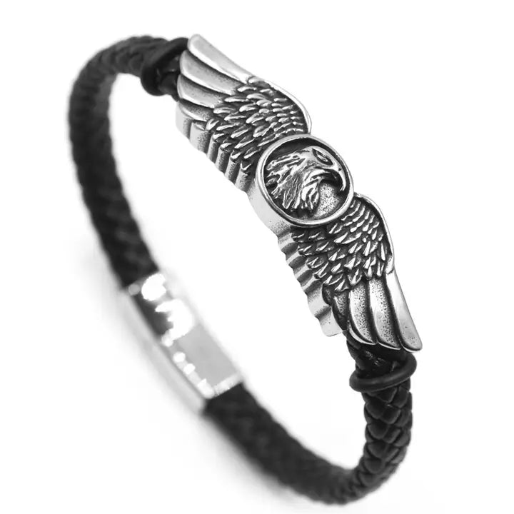 Eagle met echt leren armband