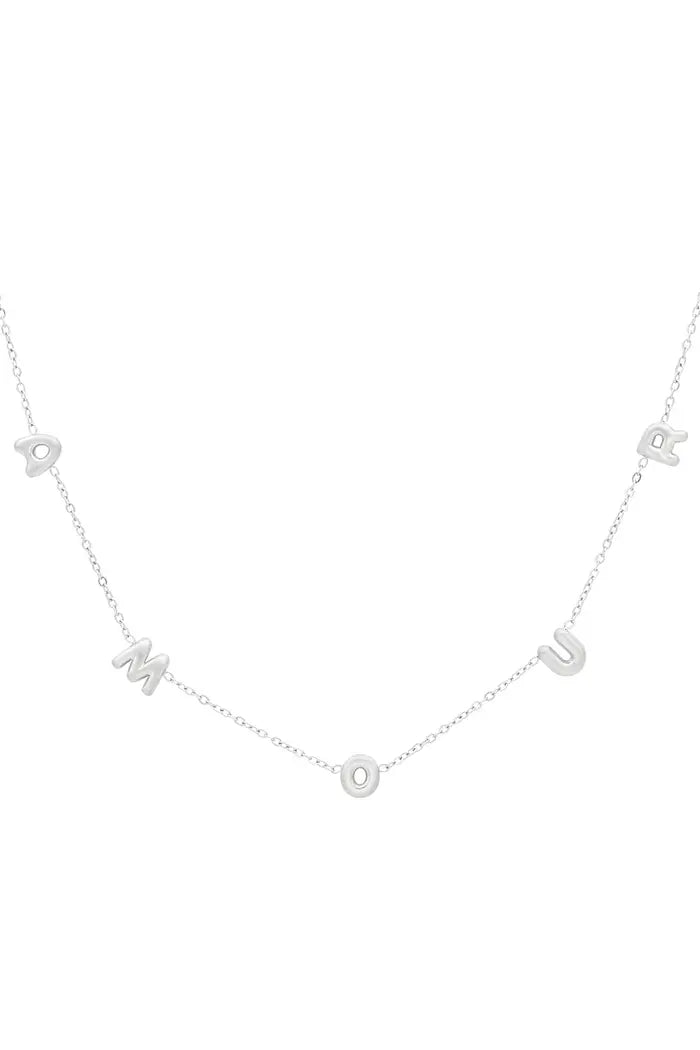 Amour ketting zilverkleurig