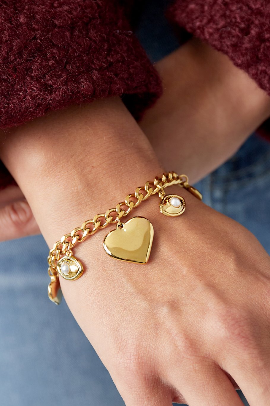Bold Hearts bedelarmband