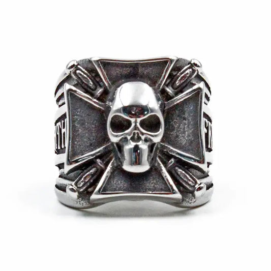 Celtic Cross Skull ring