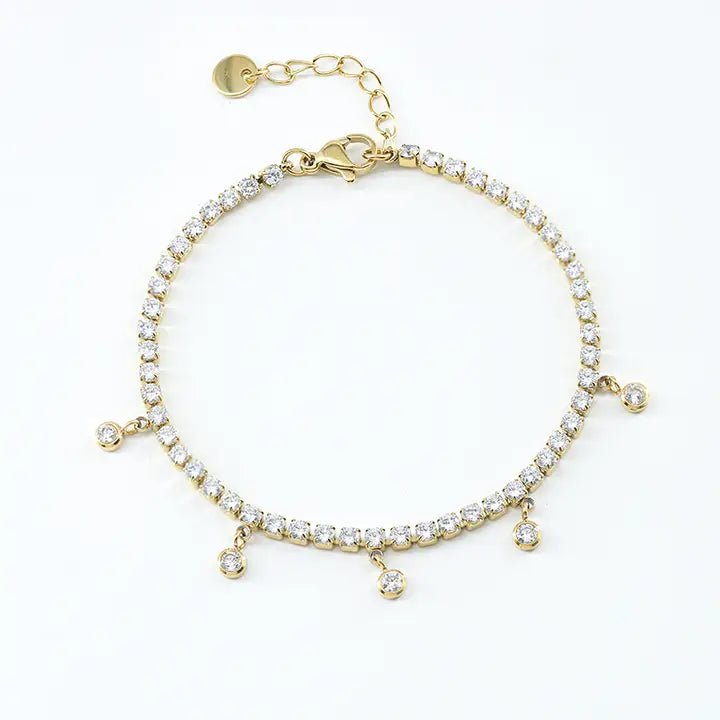 Strass armband goudkleurig