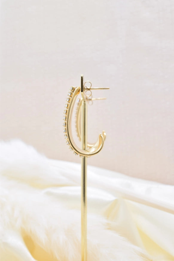Strass oorbellen goudkleurig