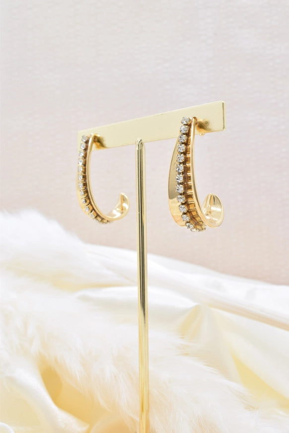 Strass oorbellen goudkleurig
