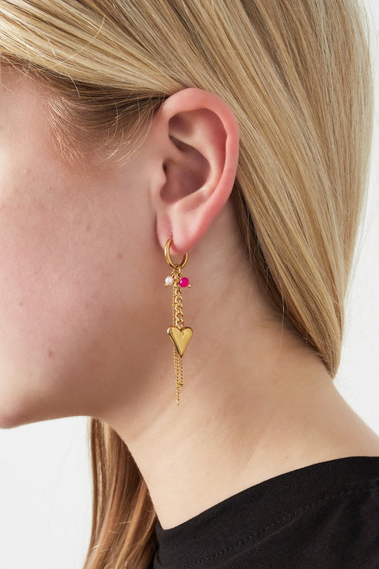 Hartjes oorbellen met kraaltjes