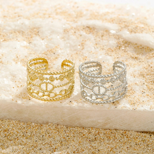 Meerlaagse ring goodlife zilverkleurig