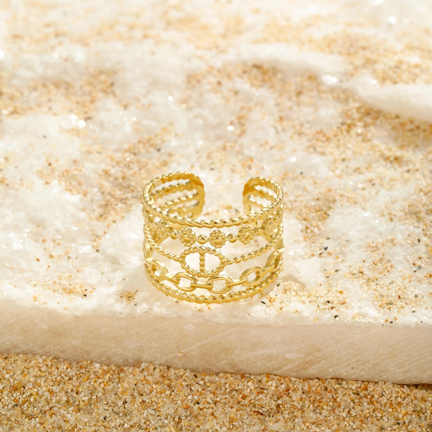 Meerlaagse ring goodlife goudkleurig