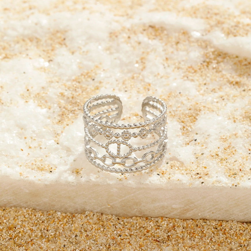 Meerlaagse ring goodlife zilverkleurig