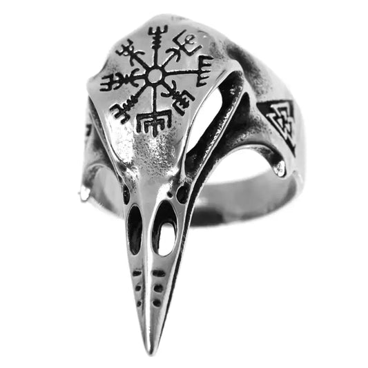 Raven skull ring