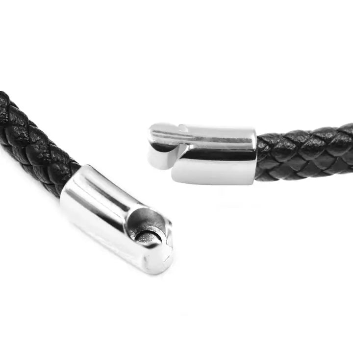 Leren schedelarmband