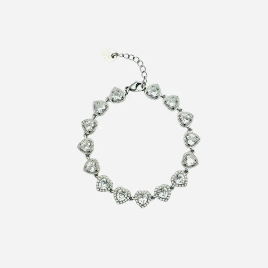 Statement hartjes met strass armband