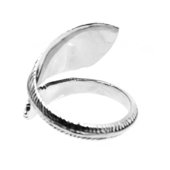 Feather ring met turquoise steen