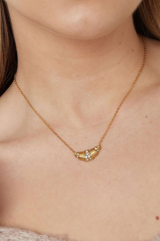 Glitter Croissant ketting