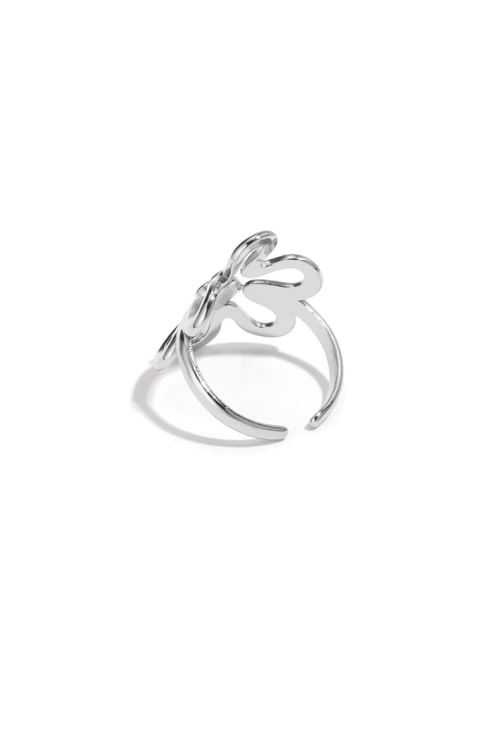 Strassy Flower ring zilver