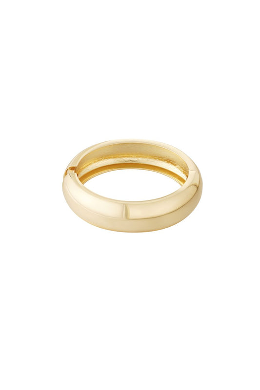 Gladde statement armband goudkleurig