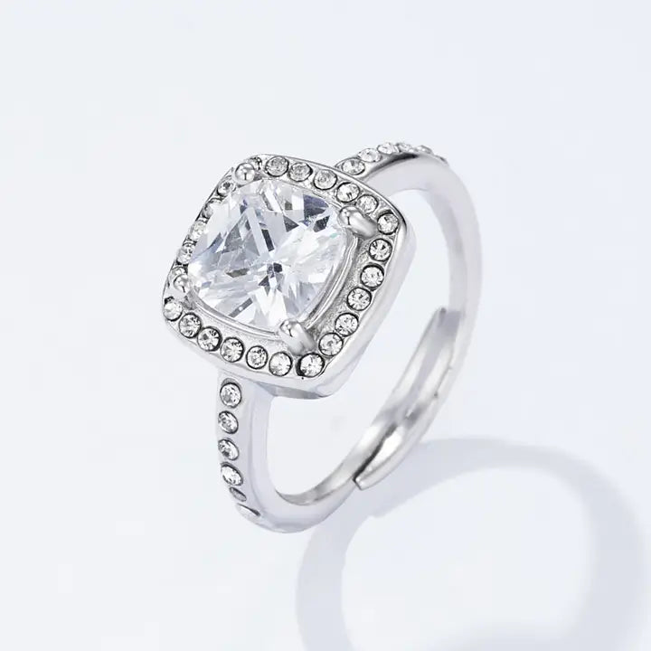 Bling ring zilverkleurig