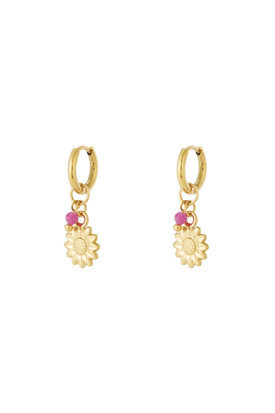 Flower Power oorbellen Fuchsia
