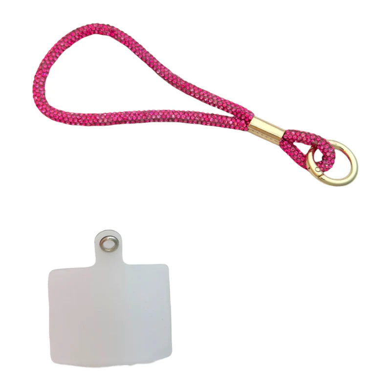 Telefoonkoord kort met bling (verschillende kleuren)