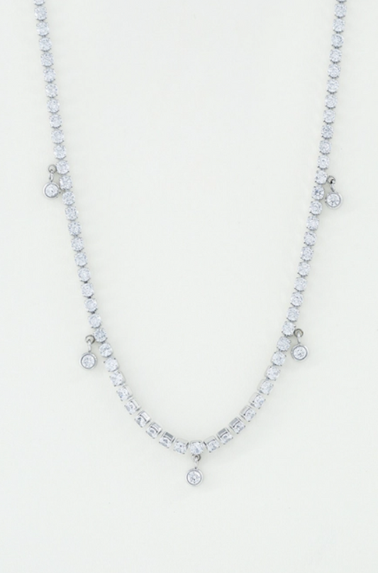 Strass ketting zilverkleurig