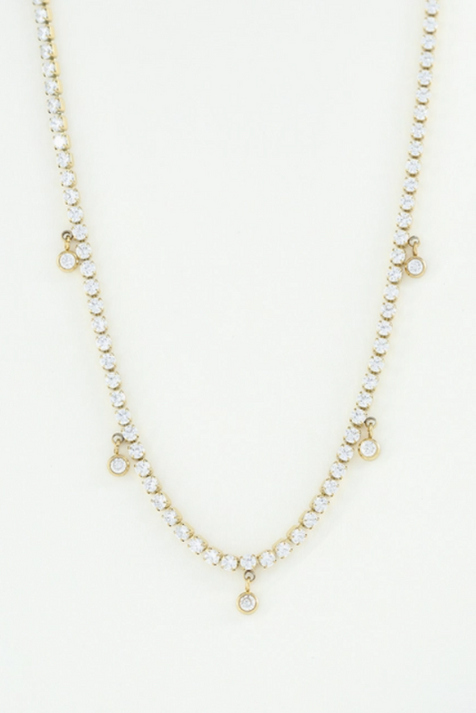 Strass ketting goudkleurig