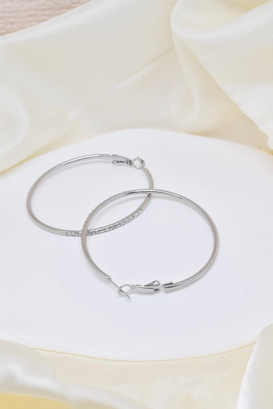 Basic strass creool zilverkleurig