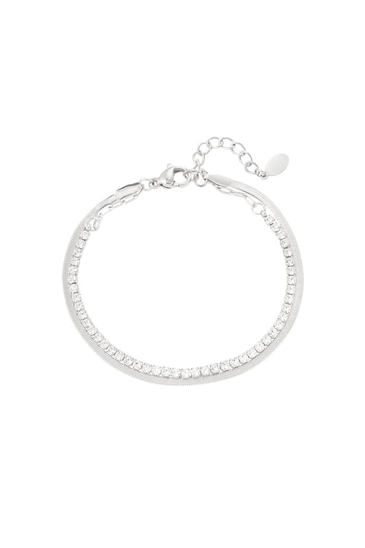 Dubbele armband met strass steentjes