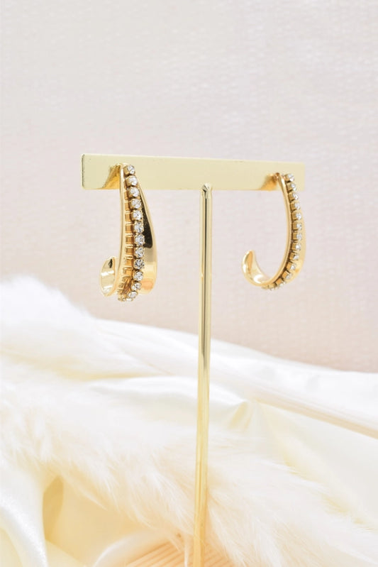 Strass oorbellen goudkleurig
