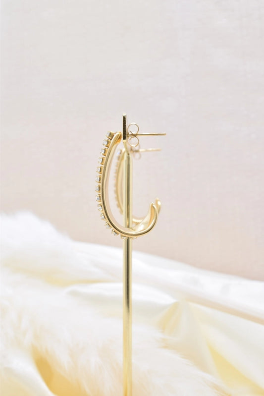 Strass oorbellen goudkleurig