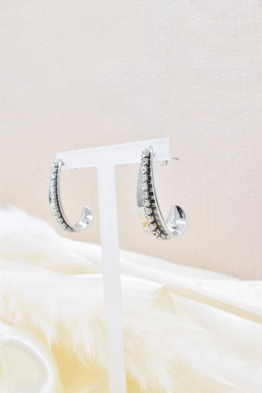 Strass oorbellen zilverkleurig