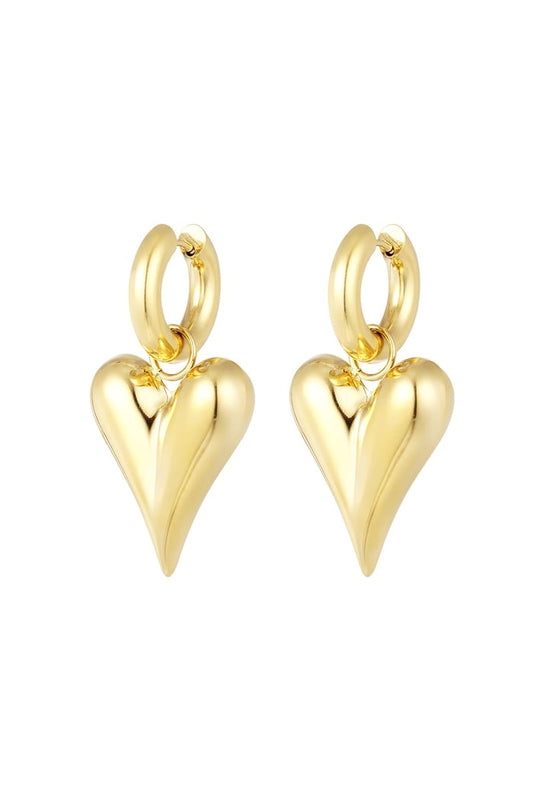 Trendy hartjes oorbellen goud