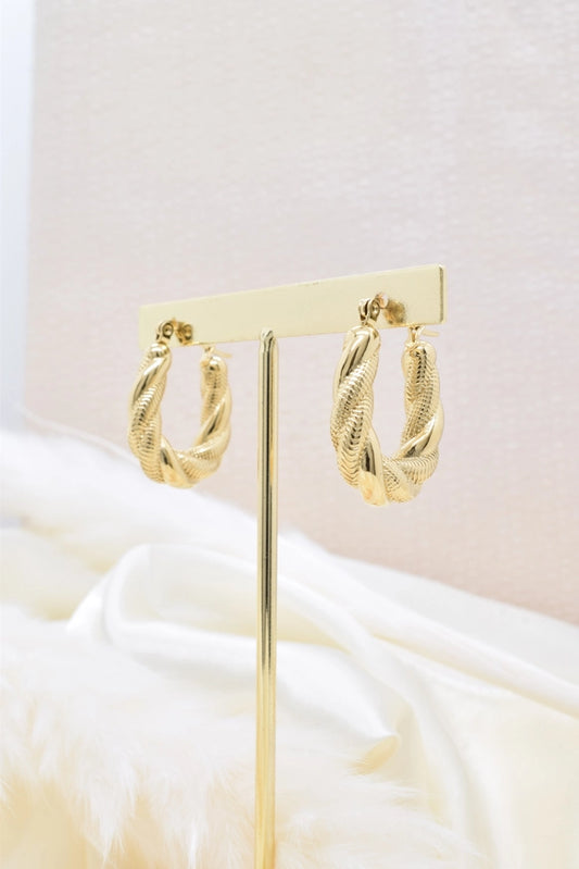 Twisted hoops goudkleurig