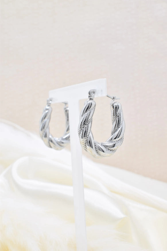 Twisted hoops zilverkleurig