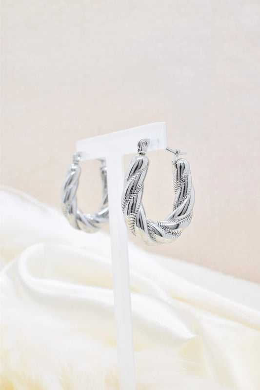 Twisted hoops zilverkleurig