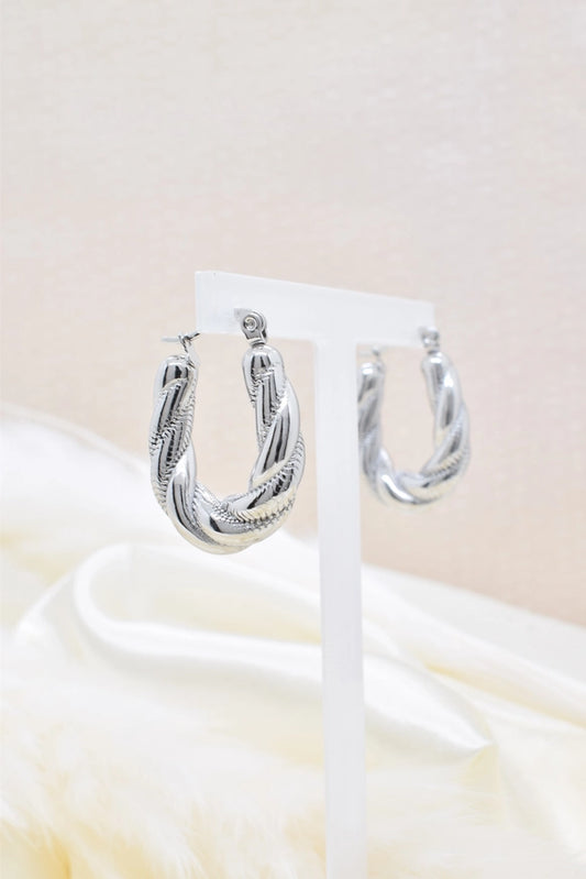 Twisted hoops zilverkleurig